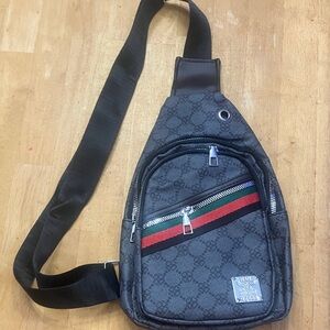 Stylish Black and Red Crossbody Bag